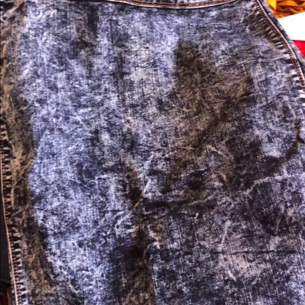 Acid Wash Denim Pencil Skirt